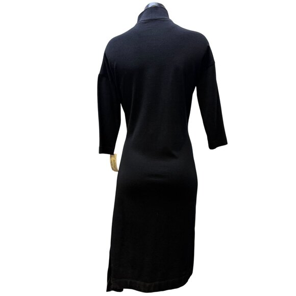 Brunello Cucinelli Wool Blend Black Dress Asymmetric Hem M - Picture 2 of 5